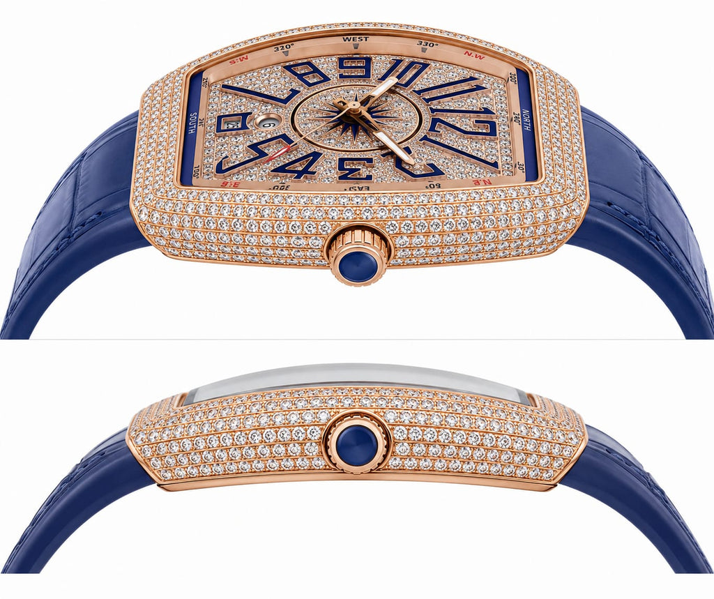 Luxury Watch with Stones For Men